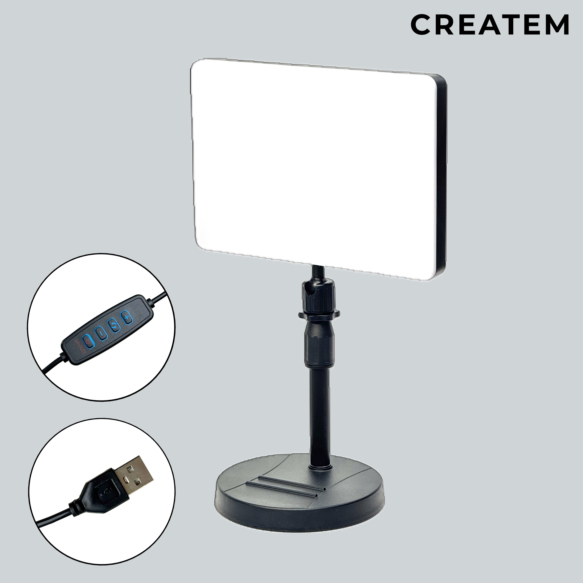 스탠드형 스퀘어라이트 11 USB - 유튜브 개인 방송용 조명 / 영상 촬영 지속광