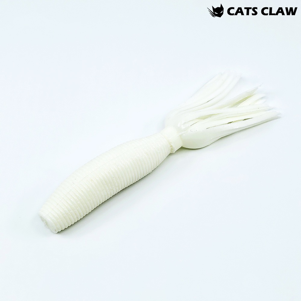 캣츠크로우 아네모네 배스 이카웜 노싱커웜 고비중웜 001 화이트, 10cm(4인치) - 상품 이미지