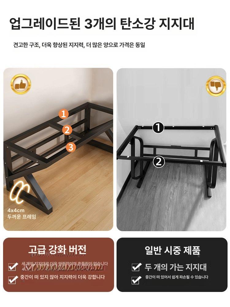 고급 책상 엔틱책상 서재 게이밍책상 컴퓨터책상 수제책상 호두색검정 30MM - 상세 이미지 4