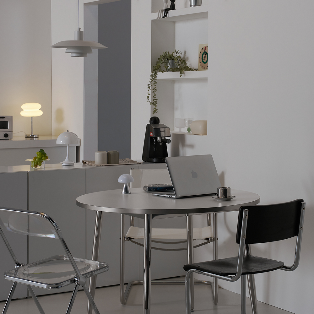 플랜비 원형 테이블 식탁 카페 1000 화이트