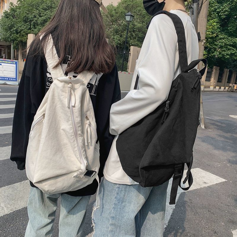 오이영 스타일 경량 백팩 언슬전 캔버스 보부상 가방 대학생 여행 - 상세 이미지 3