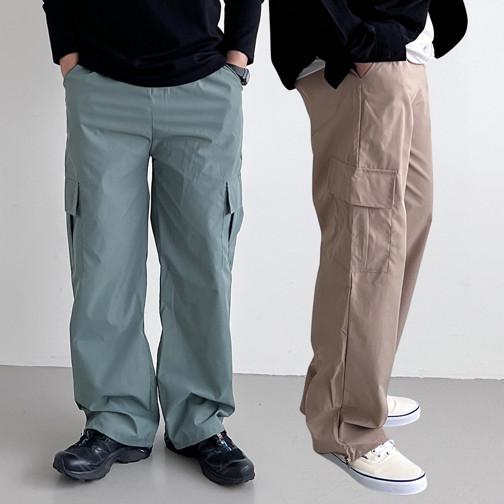 1+1 나일론카고팬츠 남자바스락바지 와이드팬츠 - 상품 이미지