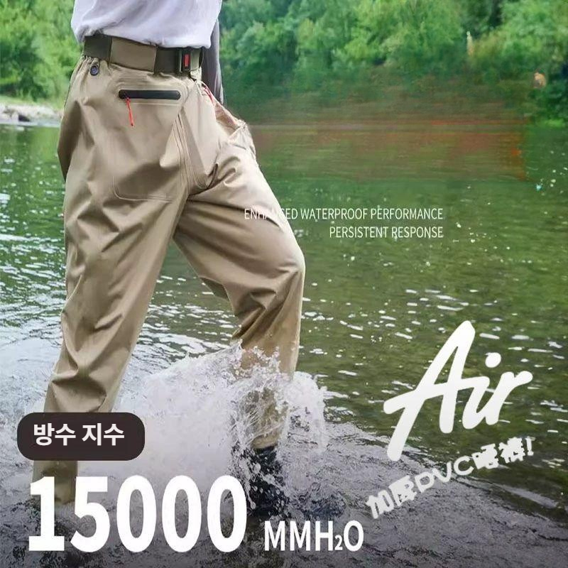 웨이더 반신 장화 낚시복 겨울낚시복 자켓 방한 의류 초경량 기능성 바지 3D 녹색 PVC 하이노 바닥 - 상세 이미지 2
