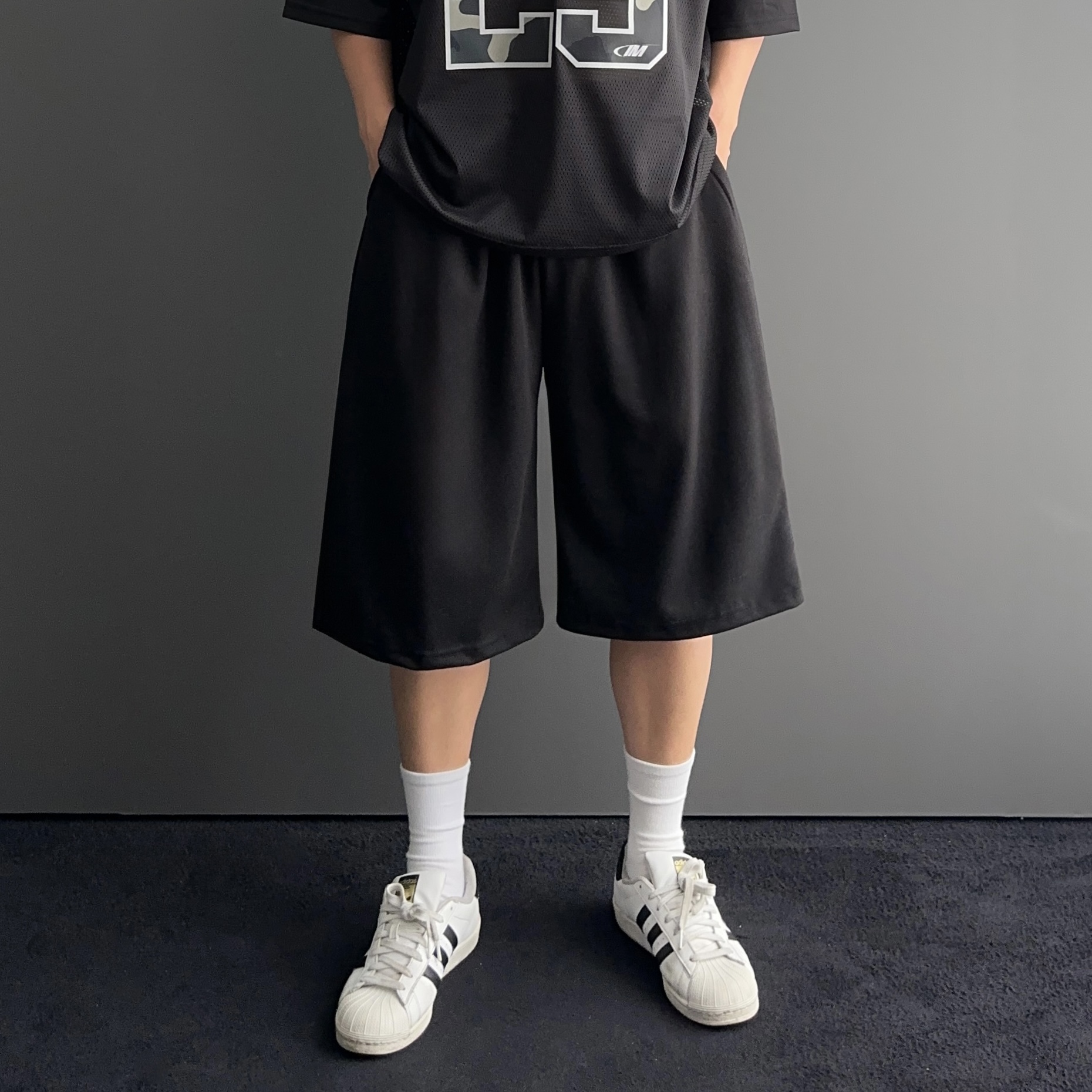 1+1 남자7부반바지 남자버뮤다팬츠 회색반바지 - 상세 이미지 4