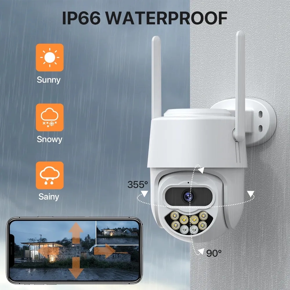 PTZ 야외 AI 사람 감지 양방향 CCTV 비디오 P2P iCSee 4MP 2K HD 카메라 NO SD Card : 리모주마켓