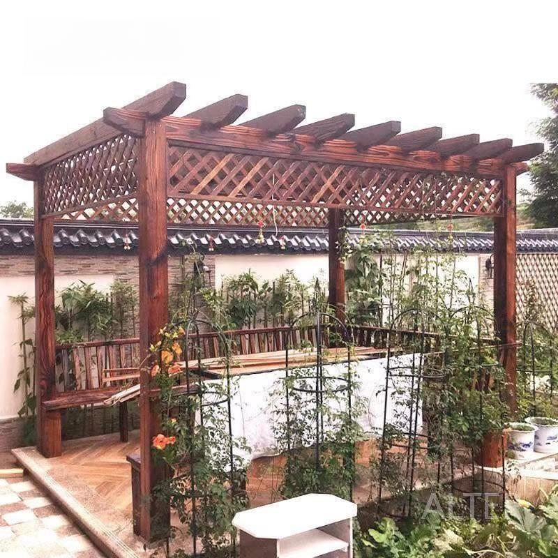 야외 파고라 원목 옥상 흡연실 농막 썬룸 쉼터 그늘막 3x2x2m - 상품 이미지