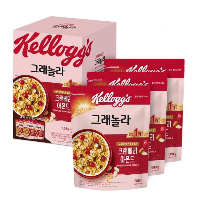켈로그 크랜베리 아몬드 코스트코 500g 3개
