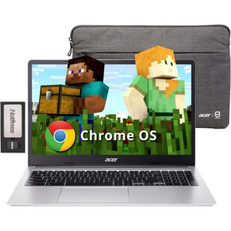 [해외]Acer 크롬북 315 15.6인치 HD 노트북, 인텔 펜티엄 N6000, 4GB LPDDR4X, 288GB 스토리지(128GB eMMC 및 160GB 도킹 스테이션 세트)