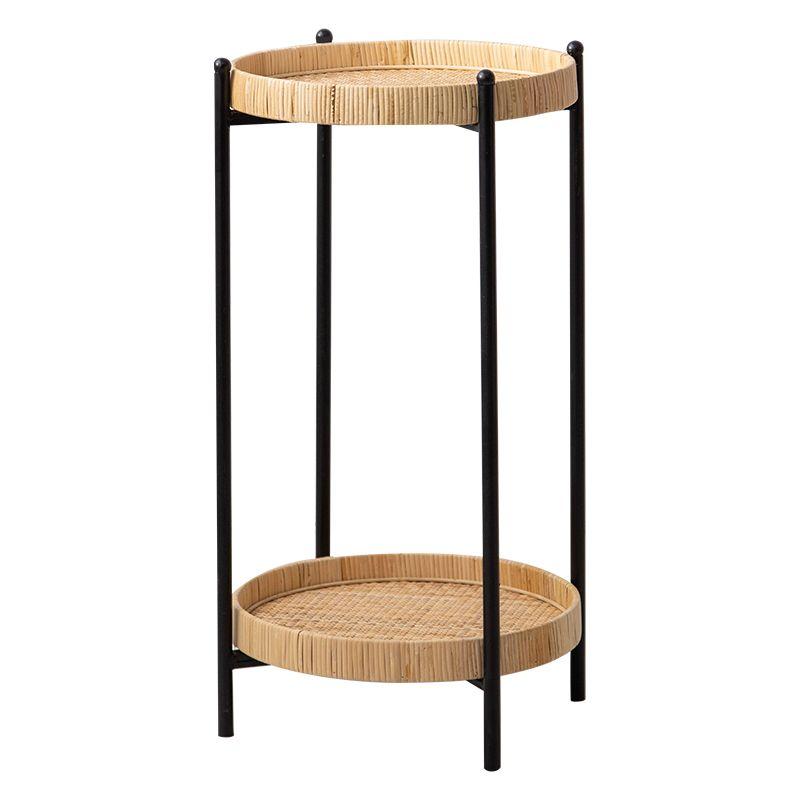 빈티지 원형 철제 화분 다이 협탁 받침대 식물 테이블 엔틱 거실 35x46cm - 상품 이미지