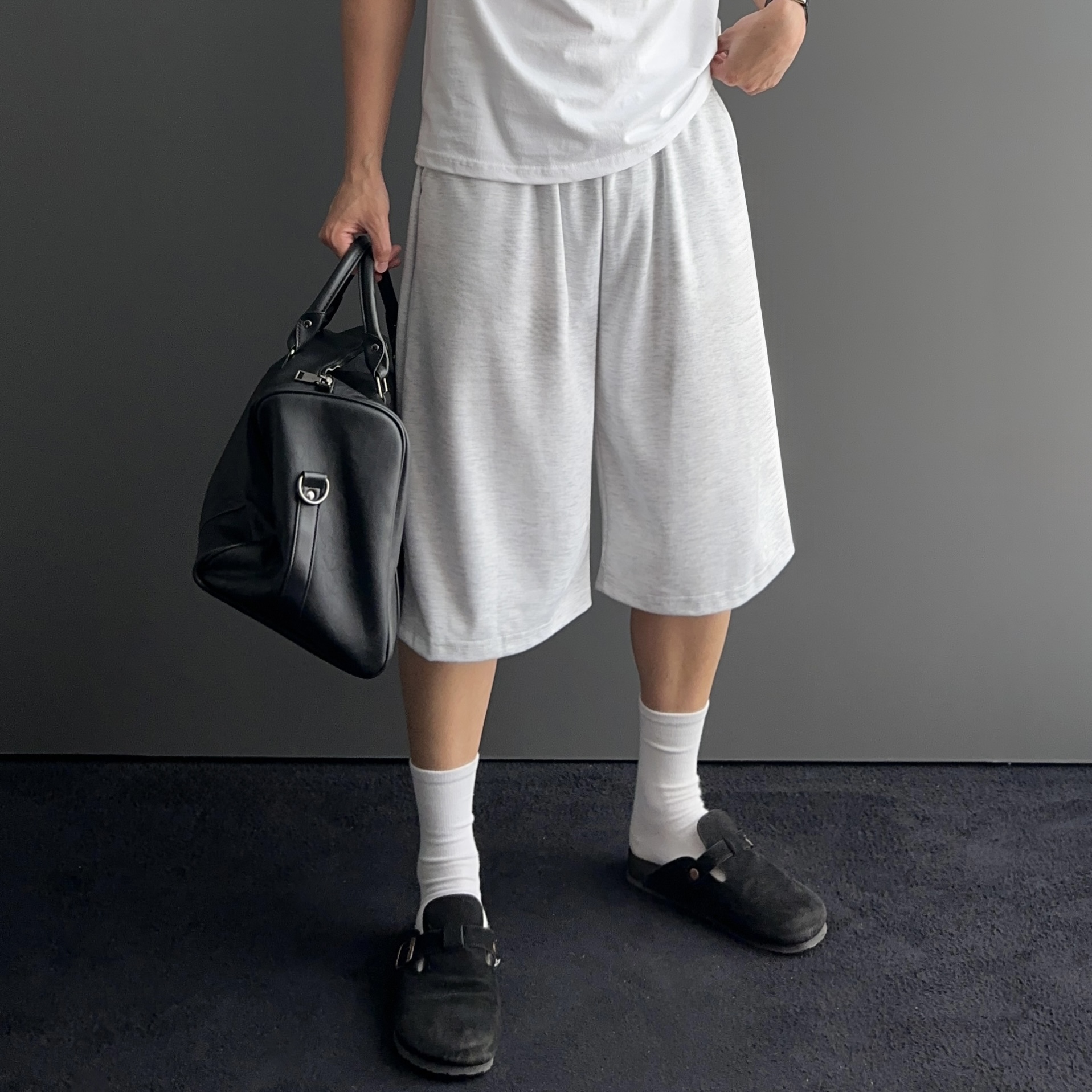 1+1 남자7부반바지 남자버뮤다팬츠 회색반바지 - 상세 이미지 5