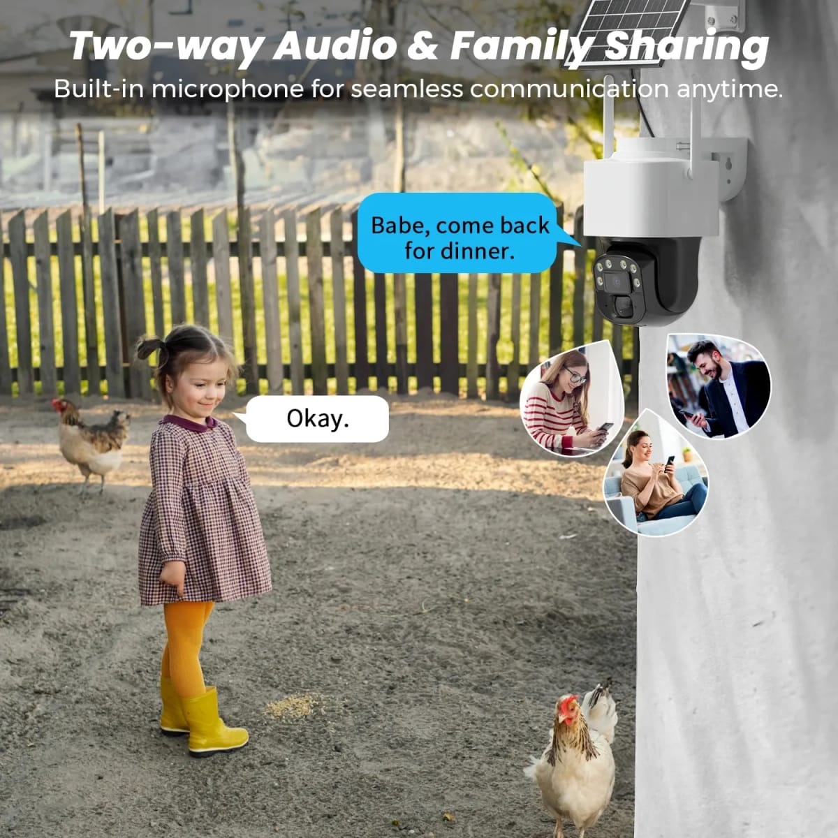 YOOSEE 4K 8MP 양방향 컬러 사람 감지 PTZ CCTV 태양열 구동 4G LTE IP 카메라 4MP Add 64G Card : 리모주마켓