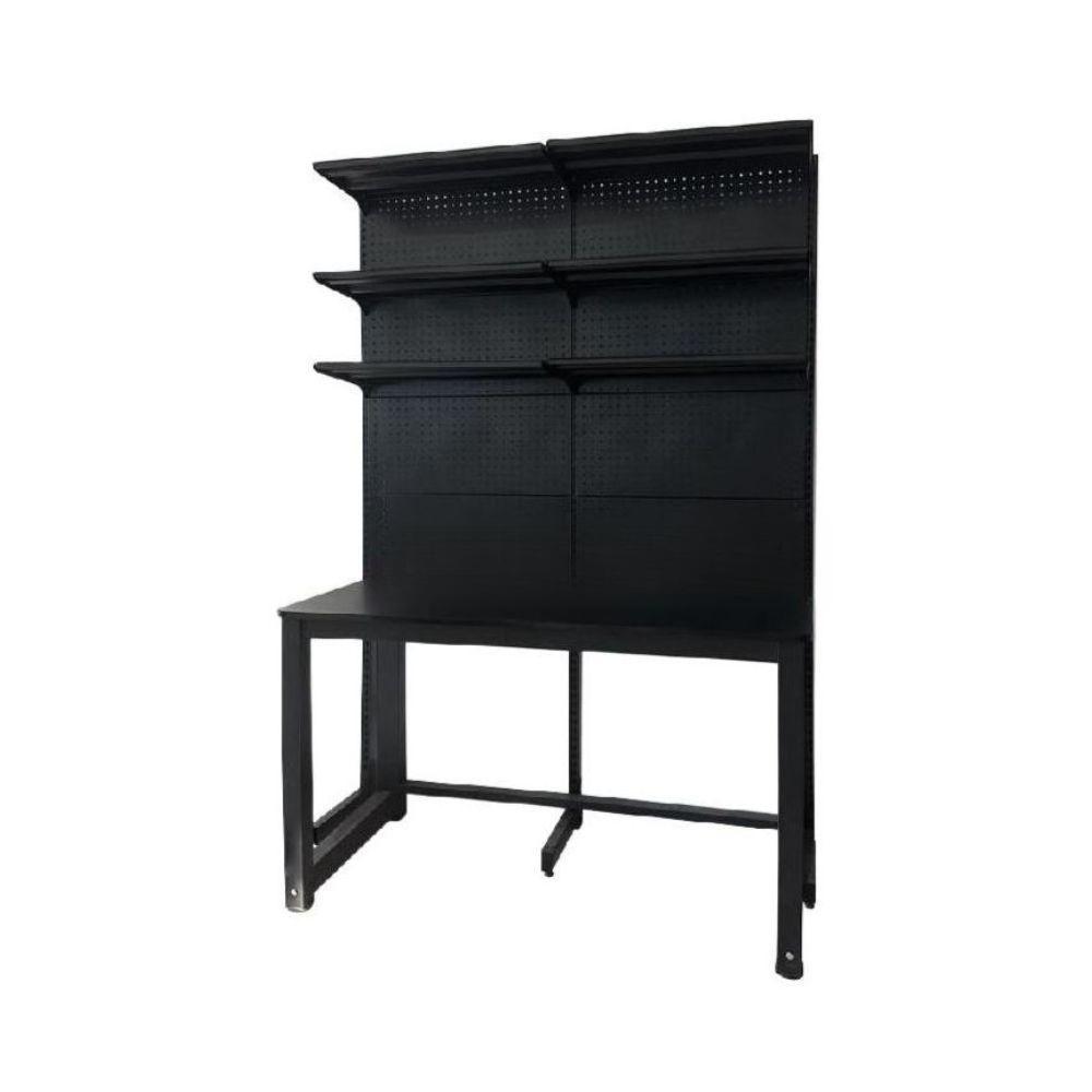 책상 철제 타공판 캐비넷 수납장 디스플레이 진열대 66x190cm 3단+60cm 책상 - 상품 이미지
