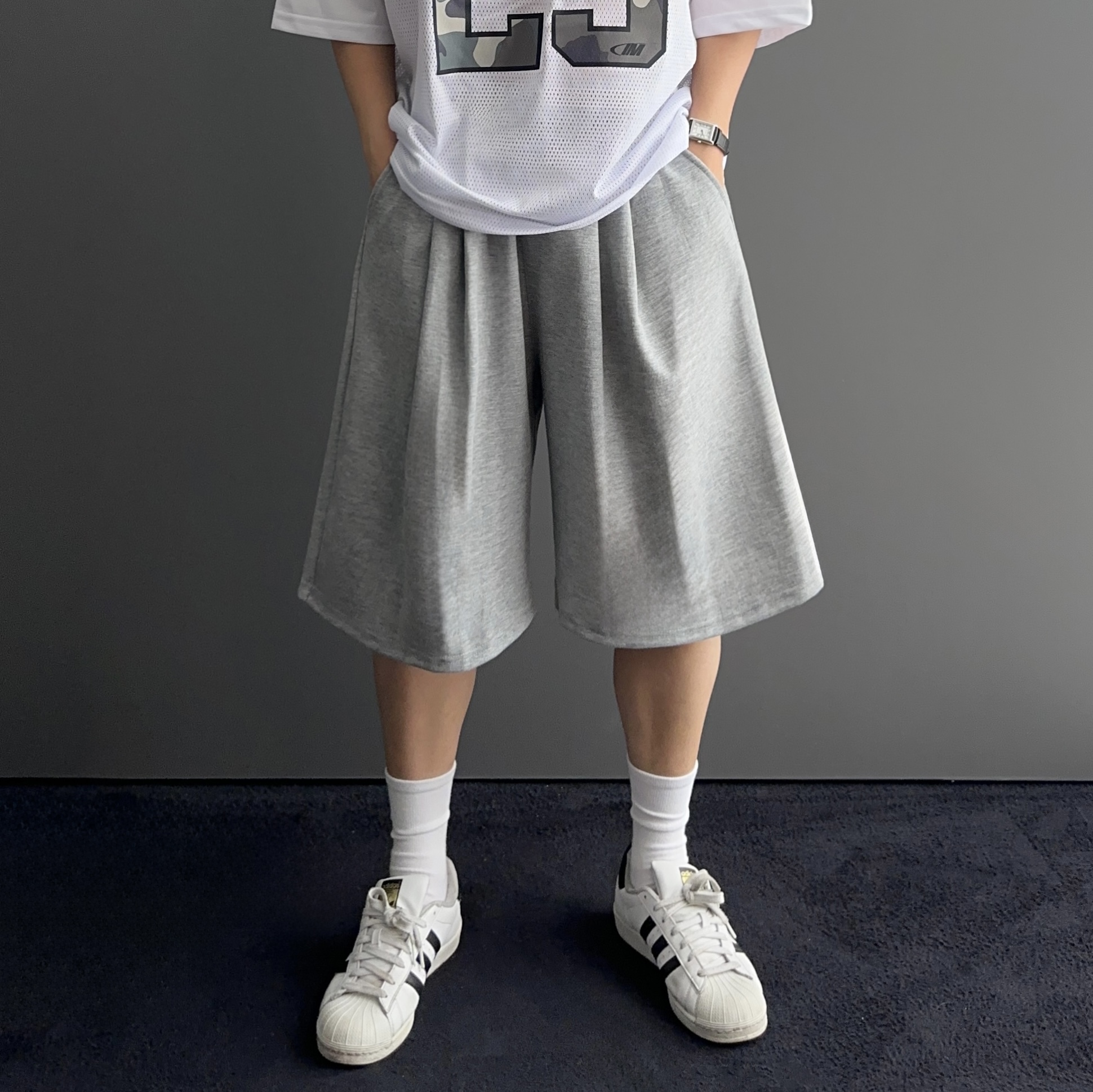 1+1 남자7부반바지 남자버뮤다팬츠 와이드반바지 - 상세 이미지 5