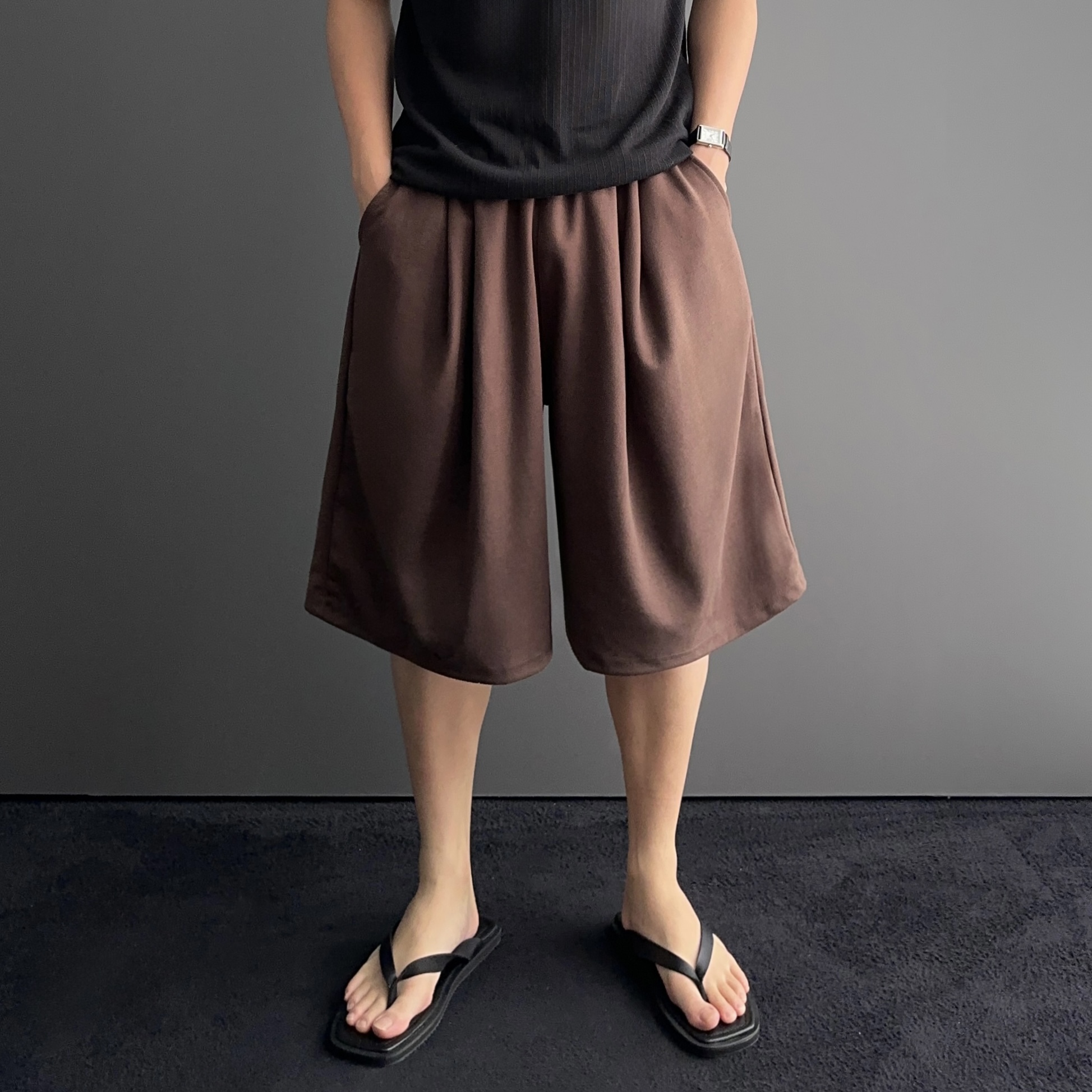 1+1 남자7부반바지 남자버뮤다팬츠 와이드반바지 - 상세 이미지 3