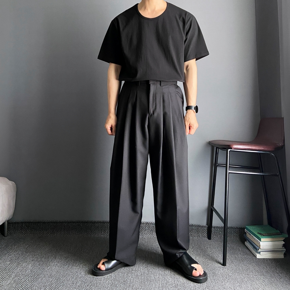 남자 U넥 유넥 반팔 무지 티 티셔츠 흰티 흰색면티 - 상세 이미지 3