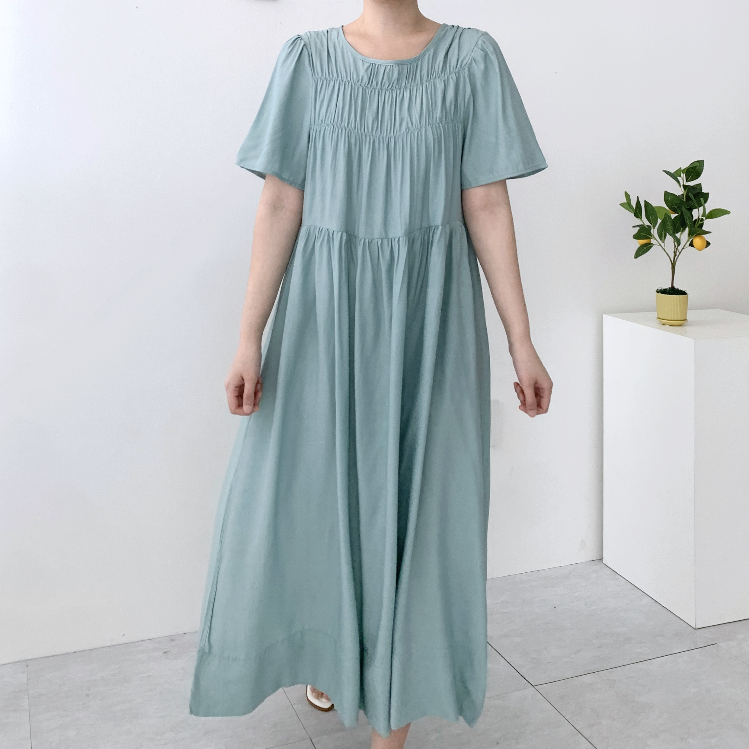 임산부여름하객룩 임산부원피스 산모복 셔링원피스 이미지 8