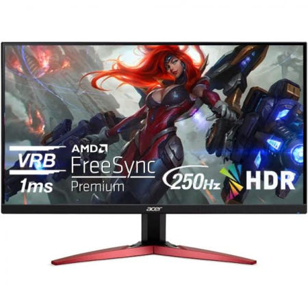 [해외]Acer Nitro 24.5인치 FHD 1920 x 1080P 제로프레임 디자인 PC 게이밍 모니터 | AMD 프리싱크 프리미엄 최대 250Hz 주사율 1ms (VRB) 디