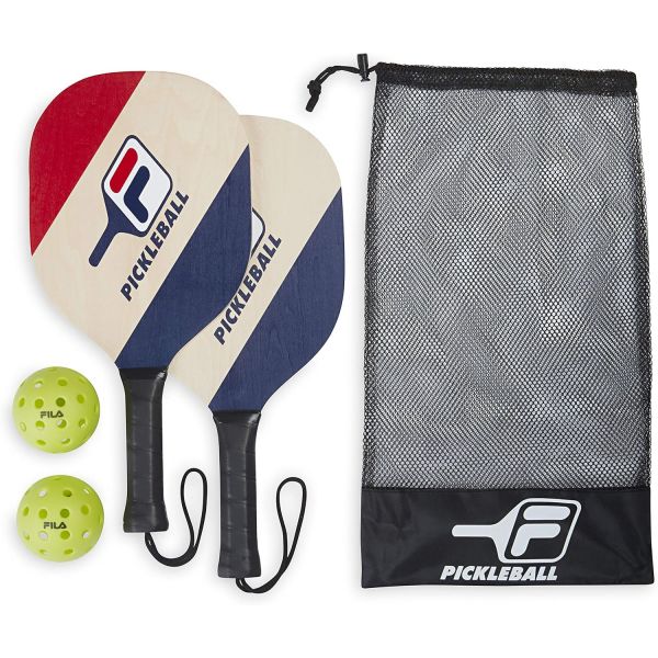 FILA 피클볼 패들 2개 세트 - 피클볼 라켓 2개, 야외 피클볼 볼 2개, 피클볼 라켓 게임 장비 메쉬 백 포함 : Go-Ahead