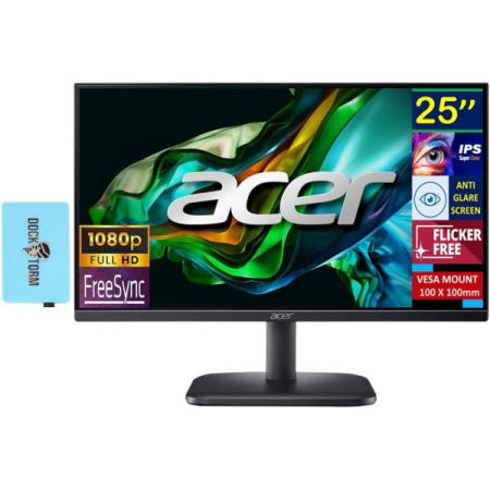 [해외]Acer 24.5인치 모니터, FHD IPS 디스플레이, 100Hz(프리싱크 기술 포함), VESA 마운트, HDMI, VGA, 오디오 입력/출력, (2025 최신 모델,