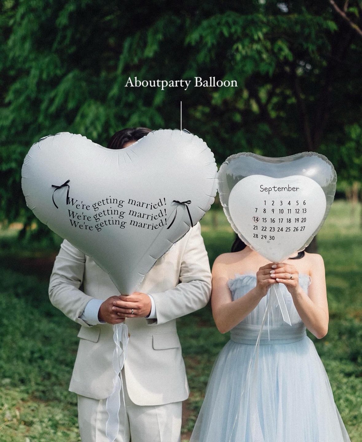 헬륨 화이트 이너하트 화동풍선 브라이덜샤워 웨딩촬영 디자인1 폰트9 인천 픽업가능 이미지 2