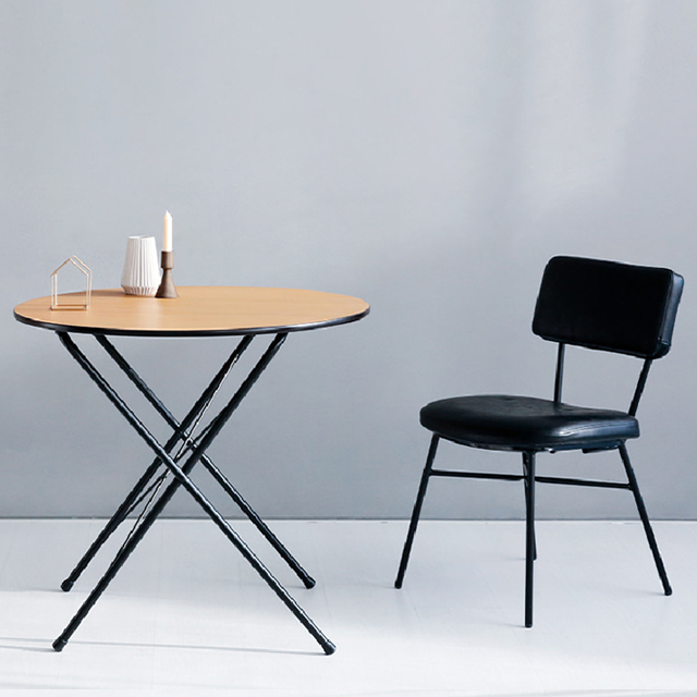 HOMATO 접이식테이블 라운드 D80 빈티지화이트 1057.0772