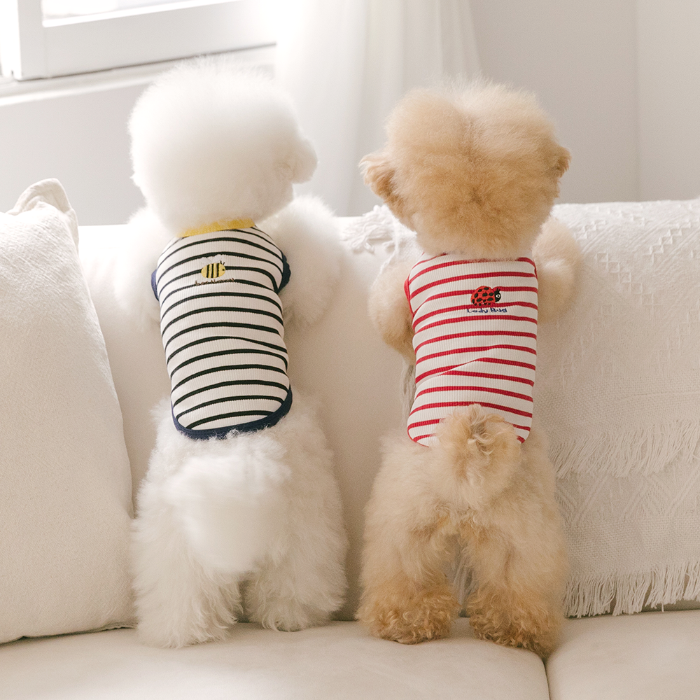 강아지옷 실내복 티셔츠 소형견 중형견 의류 데일리하트라인즈 이미지 3