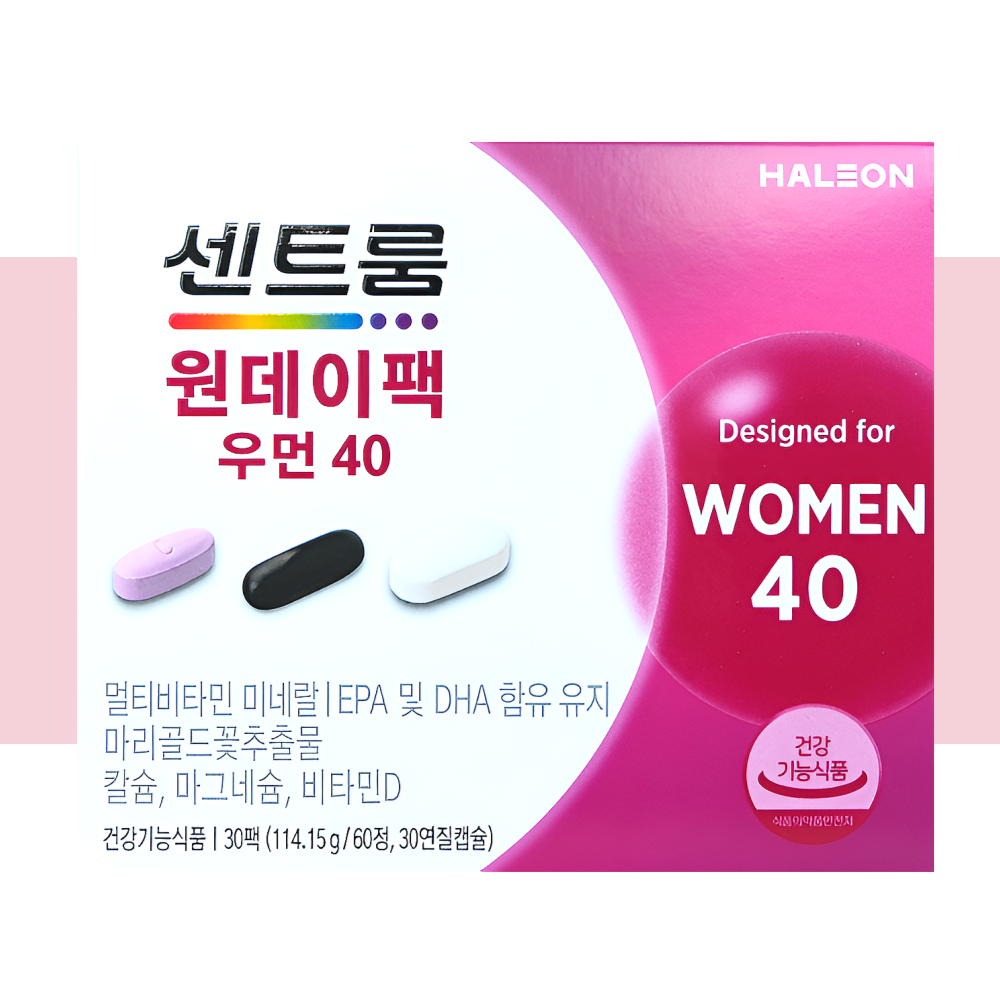 센트룸 원데이팩 우먼40 오메가3 루테인 칼슘 30정X1개