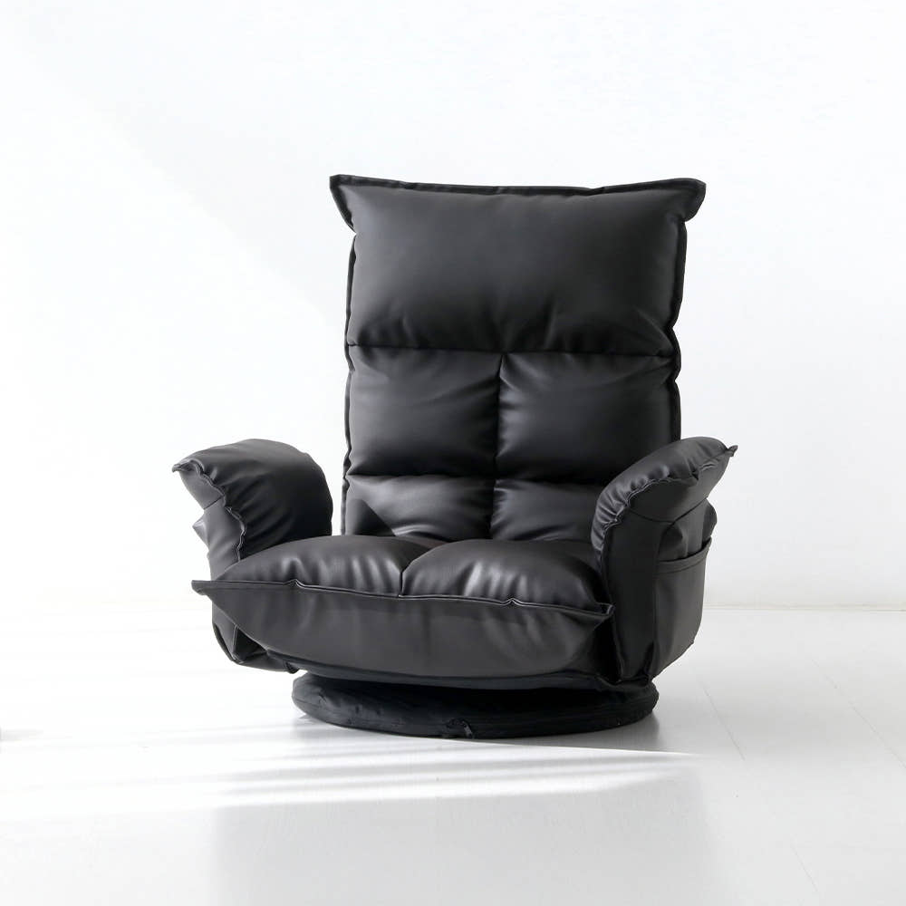 앰보 1인 좌식소파 회전팔걸이형 스툴미포함, 다크브라운 7764.8364, 1인용