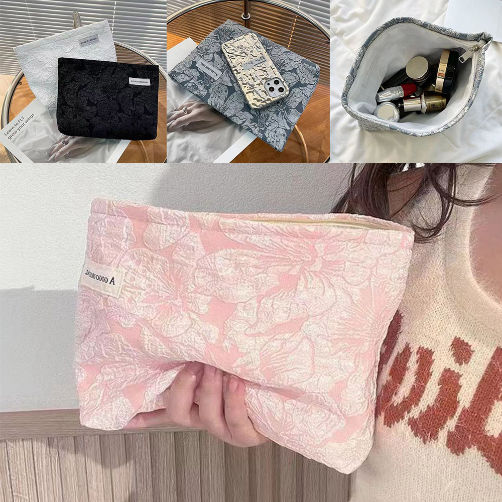 여성 플라워 파우치 예쁜 여자 화장품 지퍼 수납 가방 - 상품 이미지