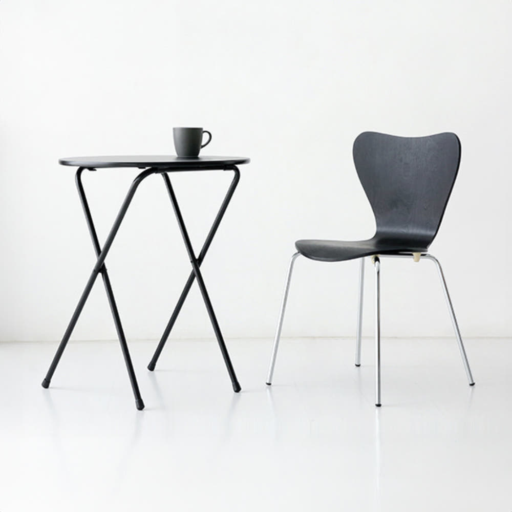 HOMATO 접이식테이블 라운드 D60 래치드블랙 4057.1573