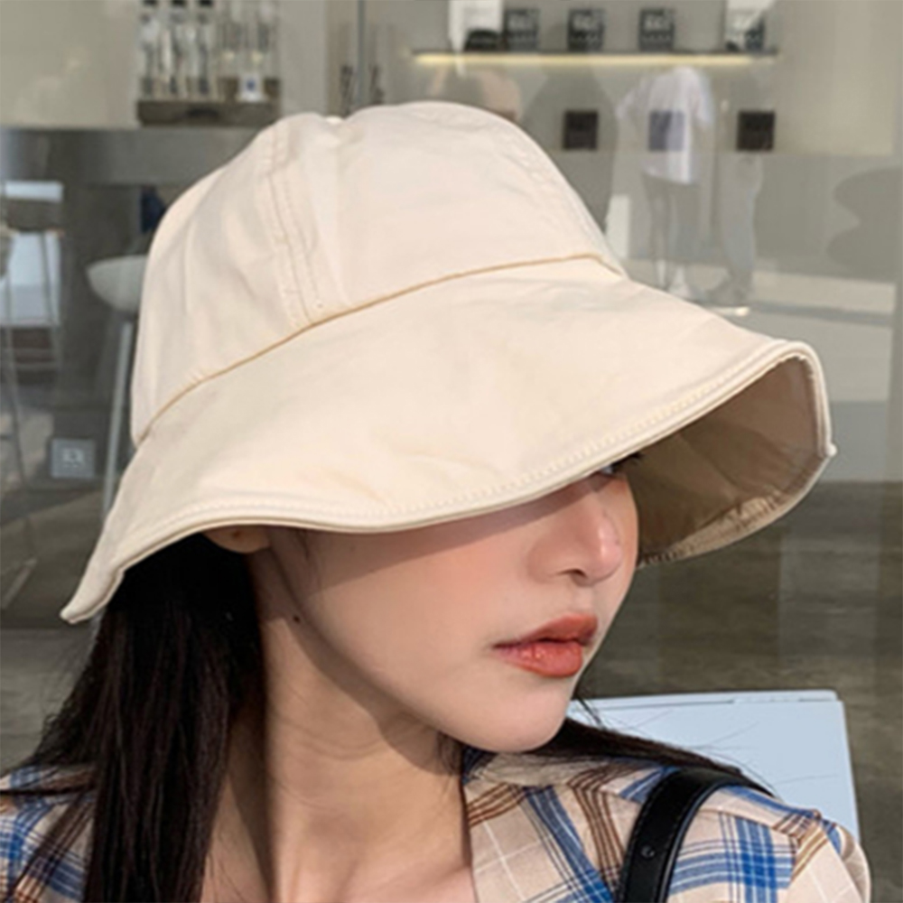 모자 벙거지 가을 여성 보넷햇 예쁜 휴양지 자외선 차단 여름 여자 버킷햇 여행 무지 패션 - 상품 이미지