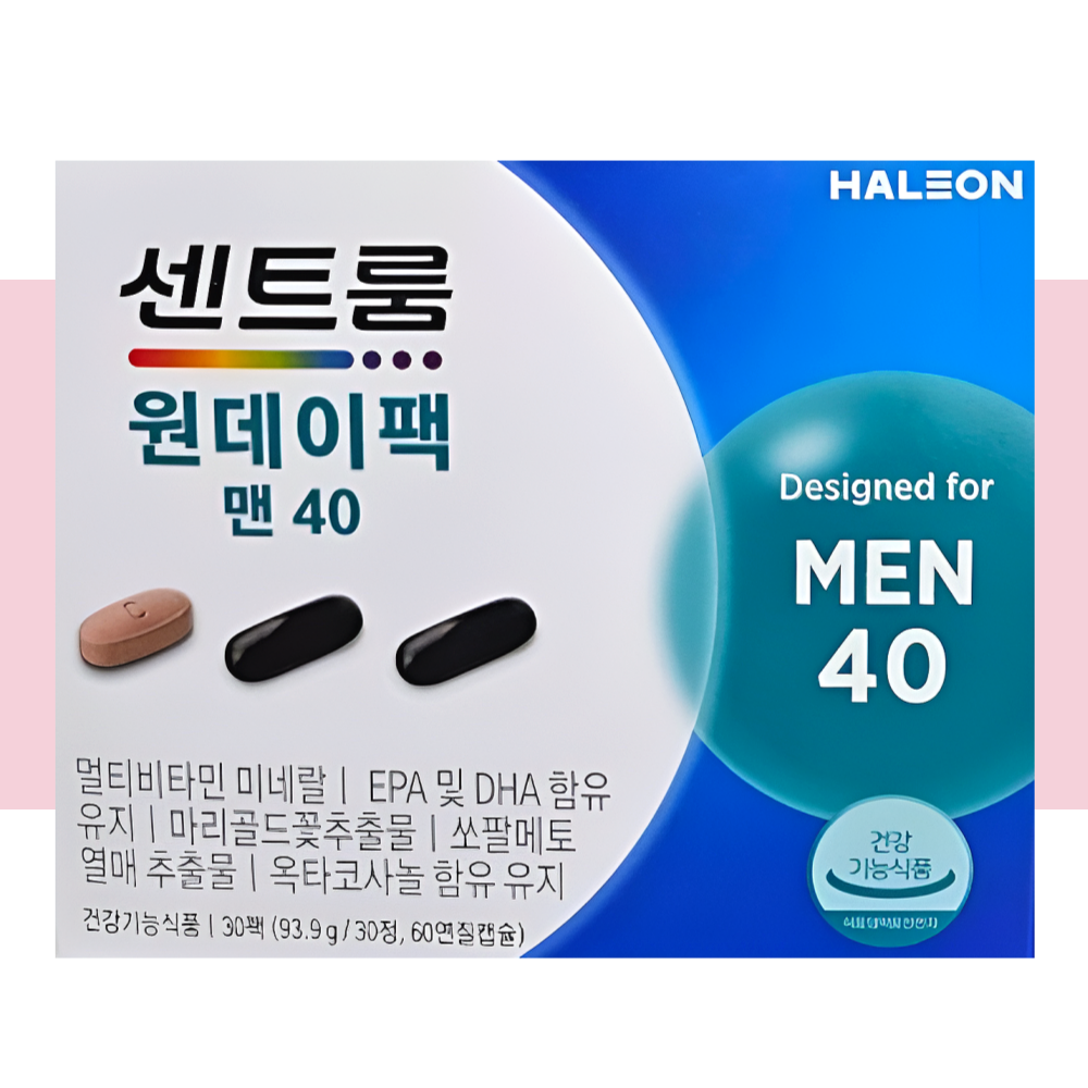 센트룸 원데이팩 맨40 쏘팔메토 옥타코사놀 30정X1개