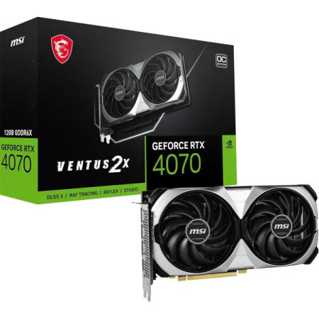 [해외]MSI GeForce RTX 4070 Ventus 2X 12G OC 그래픽 카드 - 12GB GDDR6X(21GB/s, 192비트), PCIe 4.0-2 x TORX 4.0