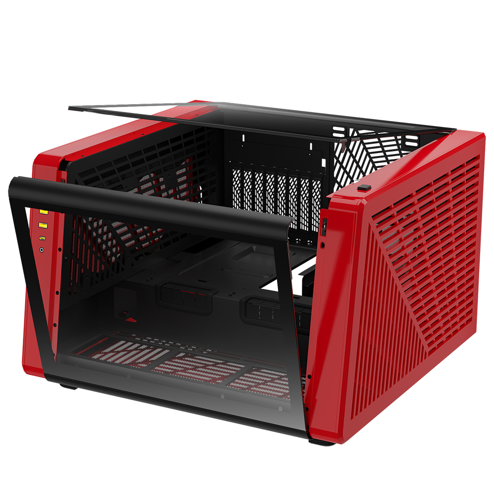 겜디아스 GAMDIAS NESO P1 빅타워 PC 케이스 블랙 레드 - 상세 이미지 2