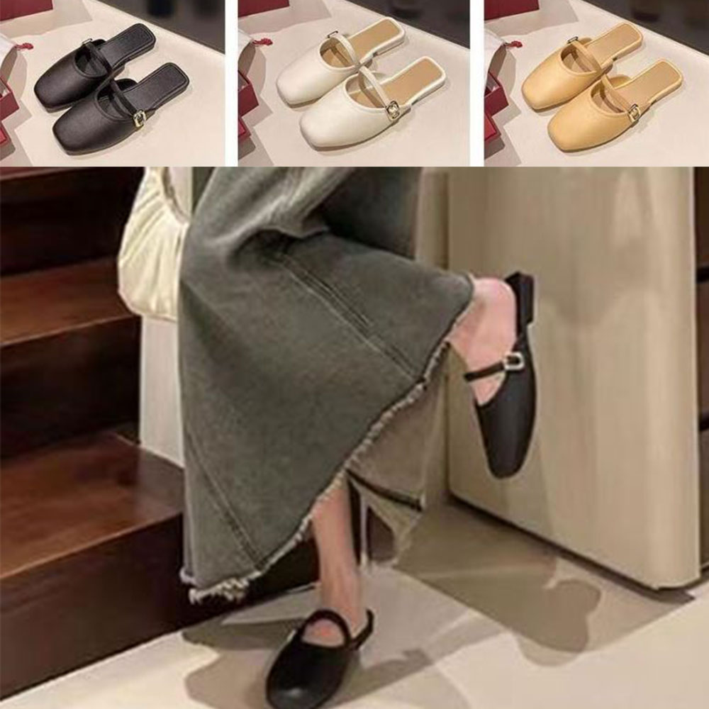 여성 플랫 블로퍼 예쁜 여자 외출 패션 쿠션 심플 슬리퍼