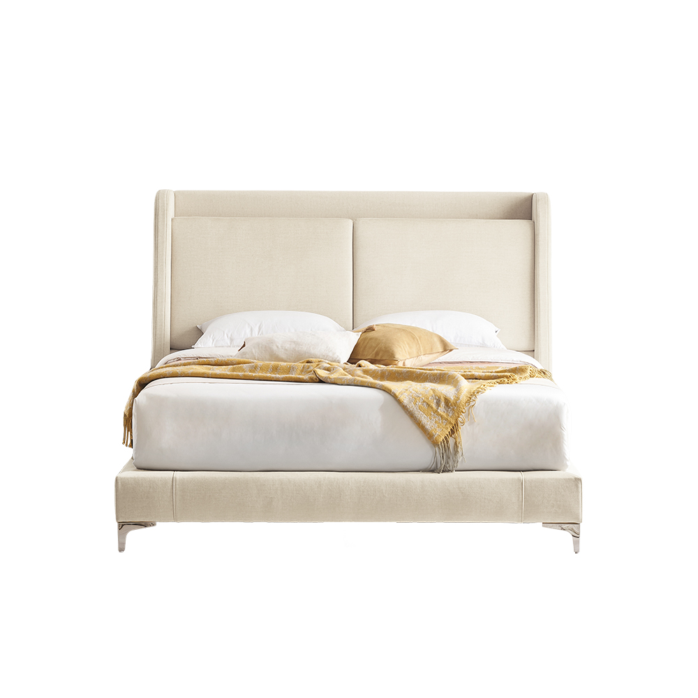 쉐우드가구 루아벨 평상형 LED 패브릭 호텔식 침대프레임 LK(라지킹), 크림01