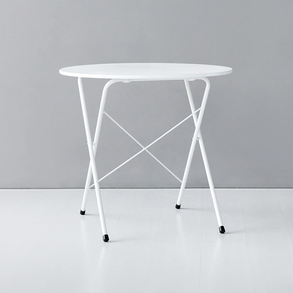HOMATO 접이식테이블 라운드 D80 빈티지화이트 1057.0772