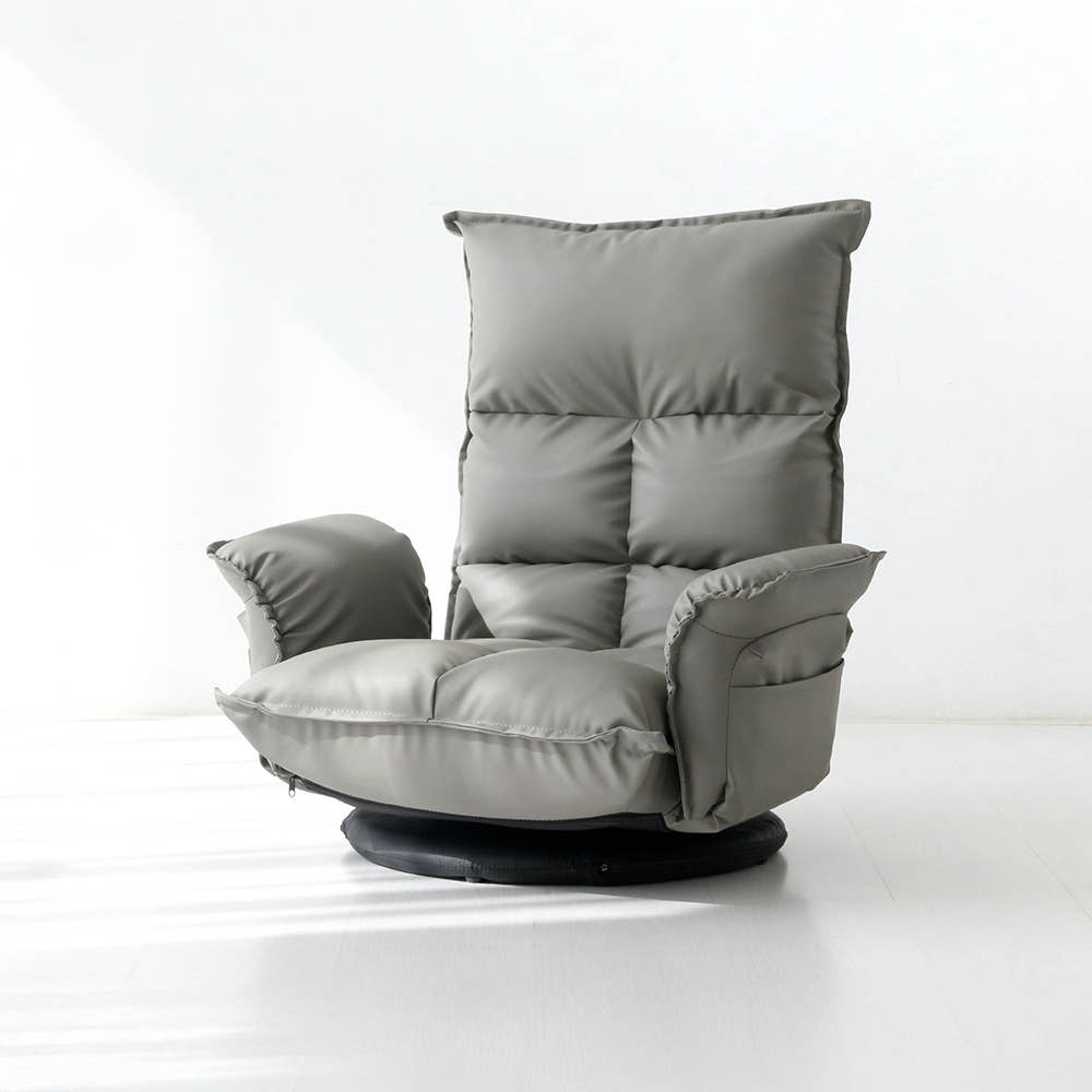 앰보 1인 좌식소파 회전팔걸이형 스툴미포함, 그레이 3739.7014, 1인용