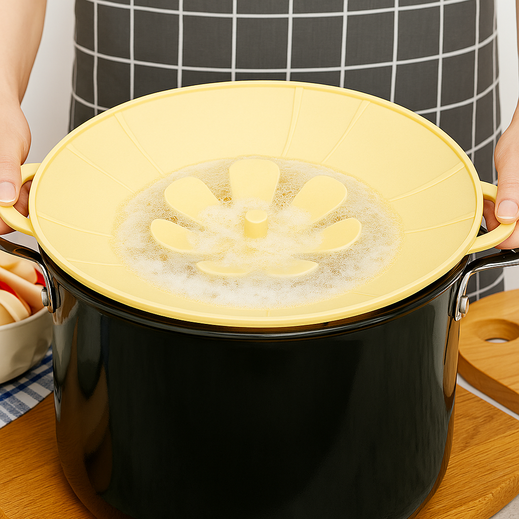 오라플 버블가드 2종세트 실리콘 냄비 후라이팬 뚜껑 덮개 물넘침방지 멀티커버 손잡이 제품 이미지