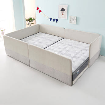 꽃잠 1000 둥지형 패밀리 저상 침대 프레임 싱글+싱글