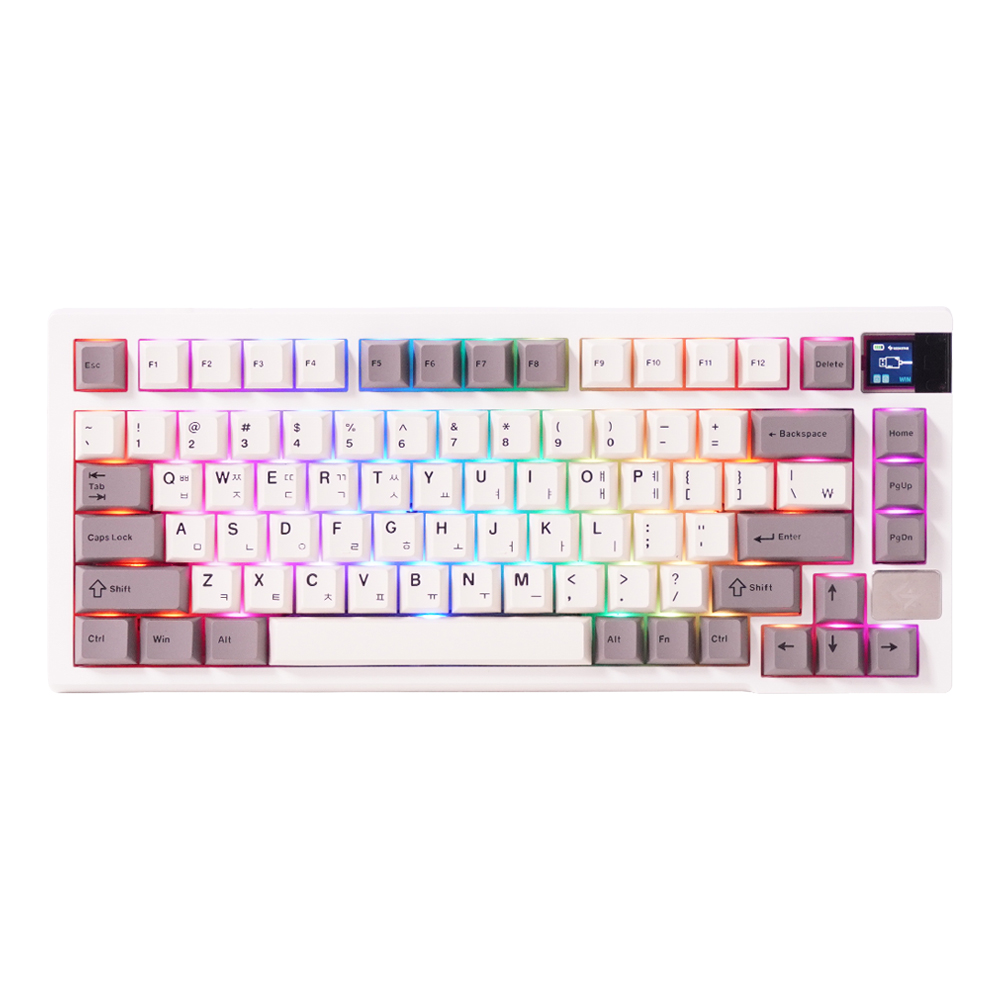 긱스타 JK08 PBT 유무선 RGB 가스켓 게이밍 기계식 키보드,스모크 진주 - 상세 이미지 5