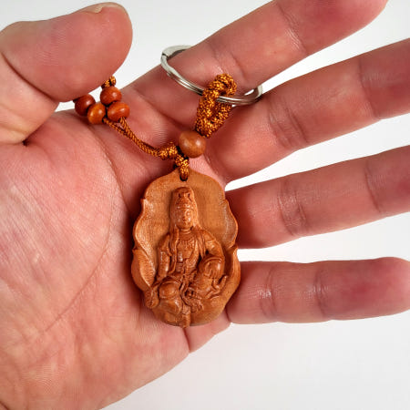 중국OEM 관세음보살 연잎 키링 불교 액막이 행운 키홀더 열쇠고리