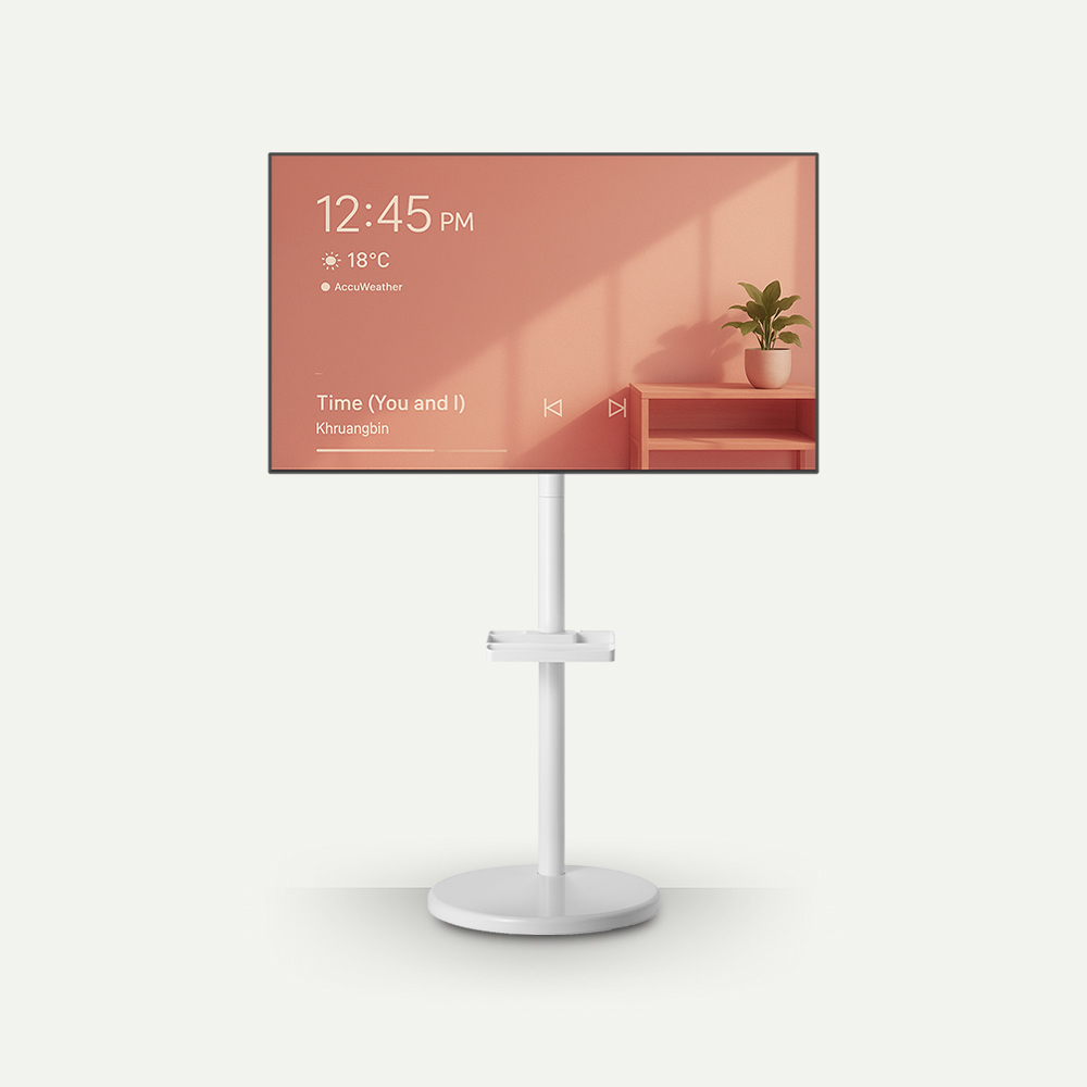 틱툭탁 무빙 스마트 티비 스탠드 화이트 LG 삼성 tv 모니터 호환 삼탠바이미 이동 거치대 - 상품 이미지