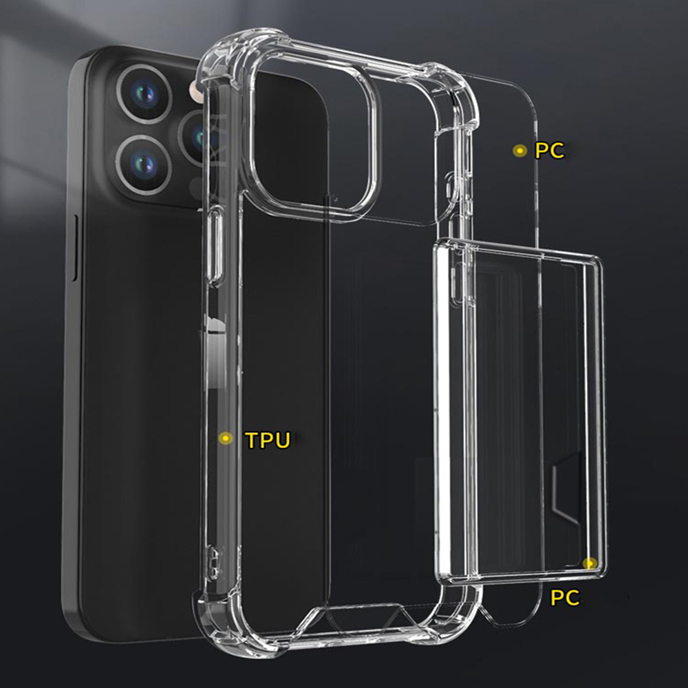 변색방지 카드 2장 수납 범퍼 케이스 투명, 갤럭시S25