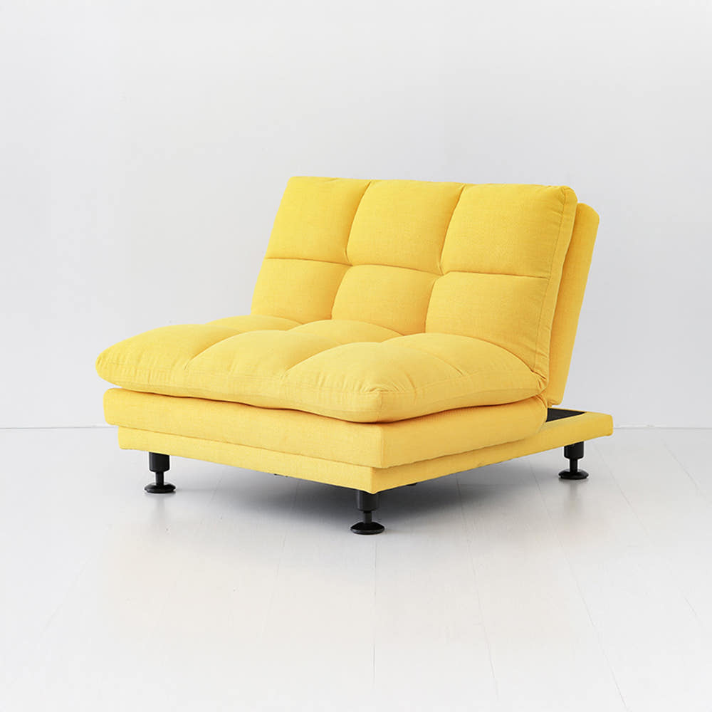 앰보 1인 멀티 패브릭 소파 스툴미포함, 옐로우 0155.5577, 1인용