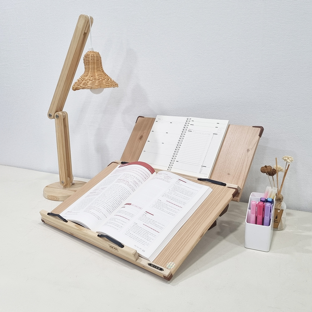 위즈 2단독서대 필기겸용 책거치대 원목 책받침대 루미50, 1개 제품 이미지