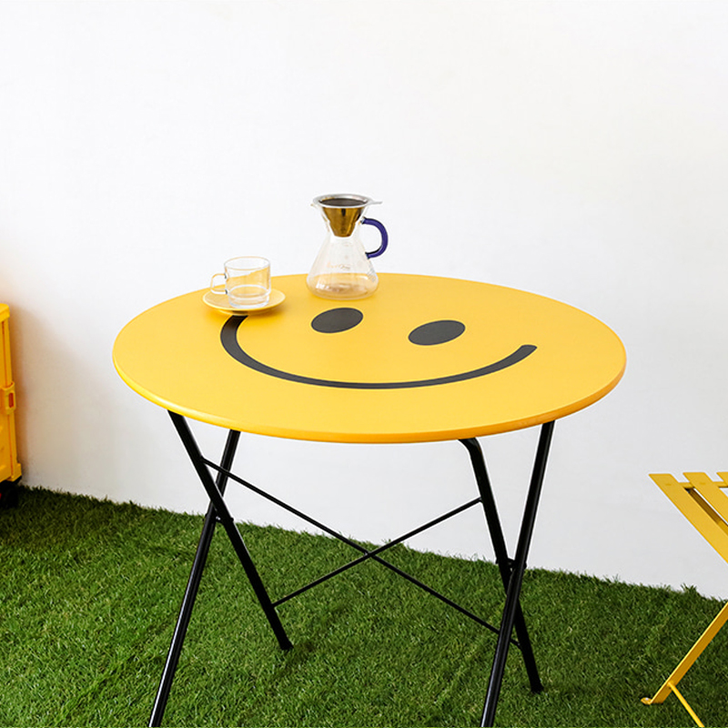 HOMATO 접이식테이블 라운드 D80 빈티지화이트 1057.0772