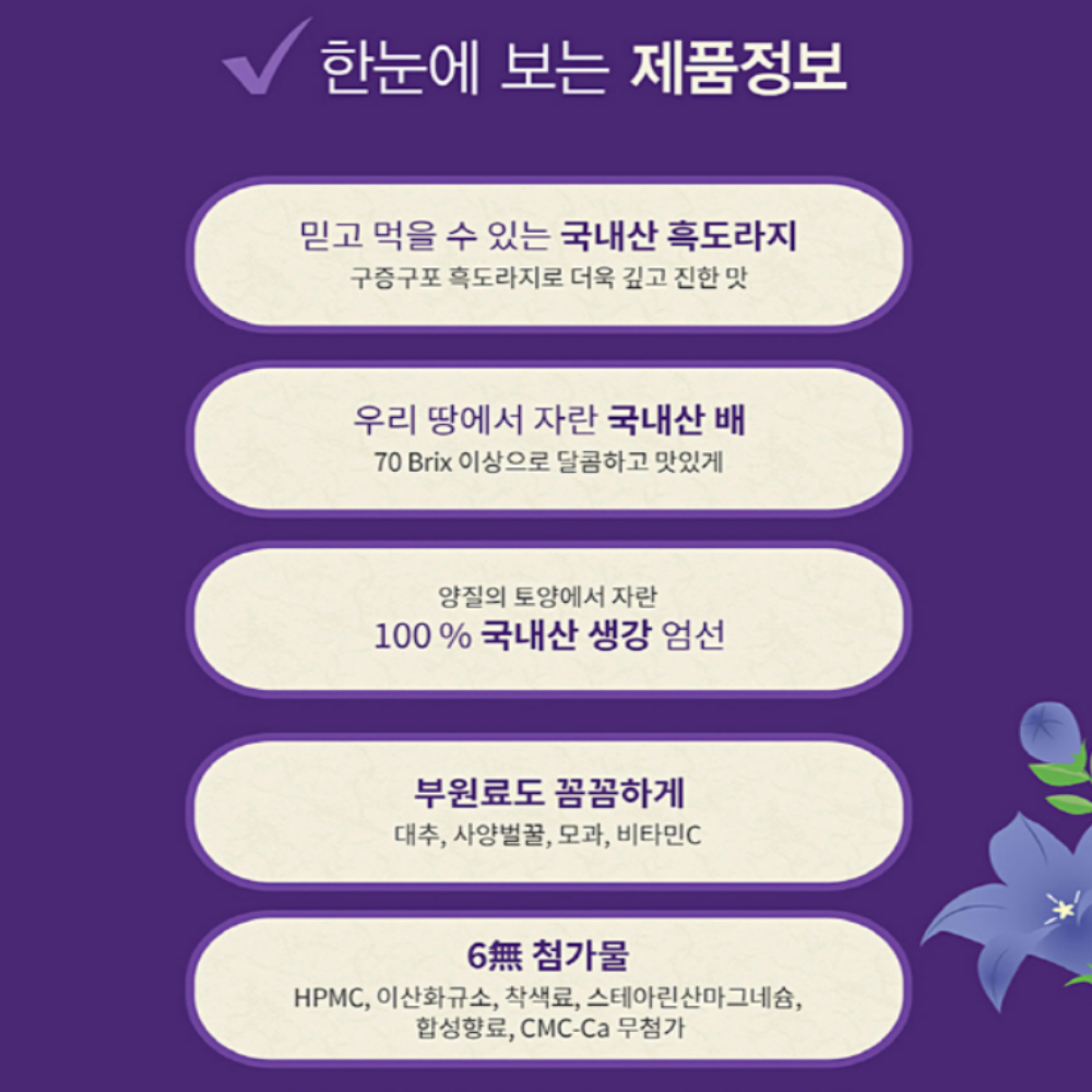 간편한 스틱형 배 도라지즙 흑도라지 스틱 100포, 5개 - 상세 이미지 3