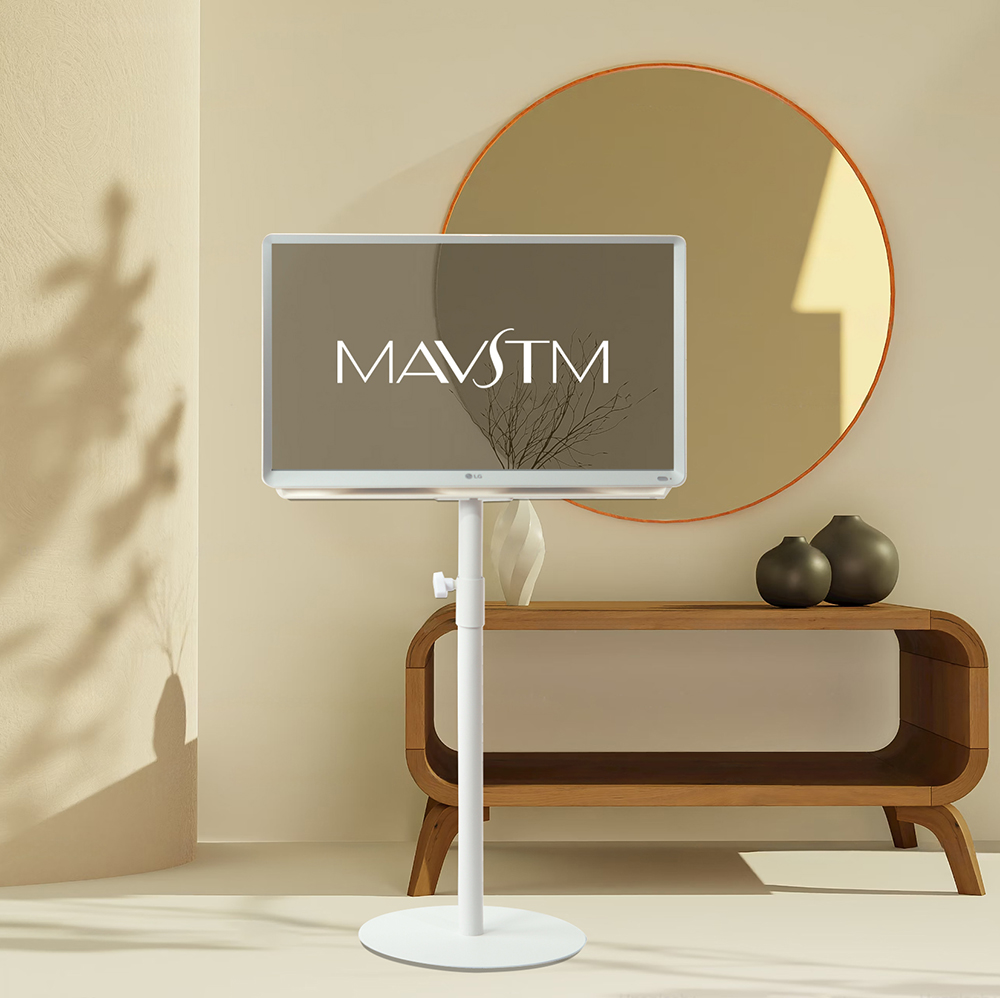 LG룸앤티비 27인치 거치대 원터치 높이조절 이동식 스탠드 프리미엄 국내생산 제품 이미지