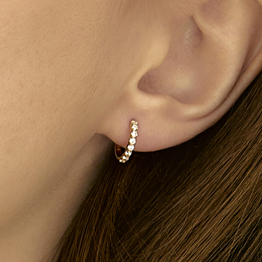 14k 다즐링 원터치 링 귀걸이 - 2size